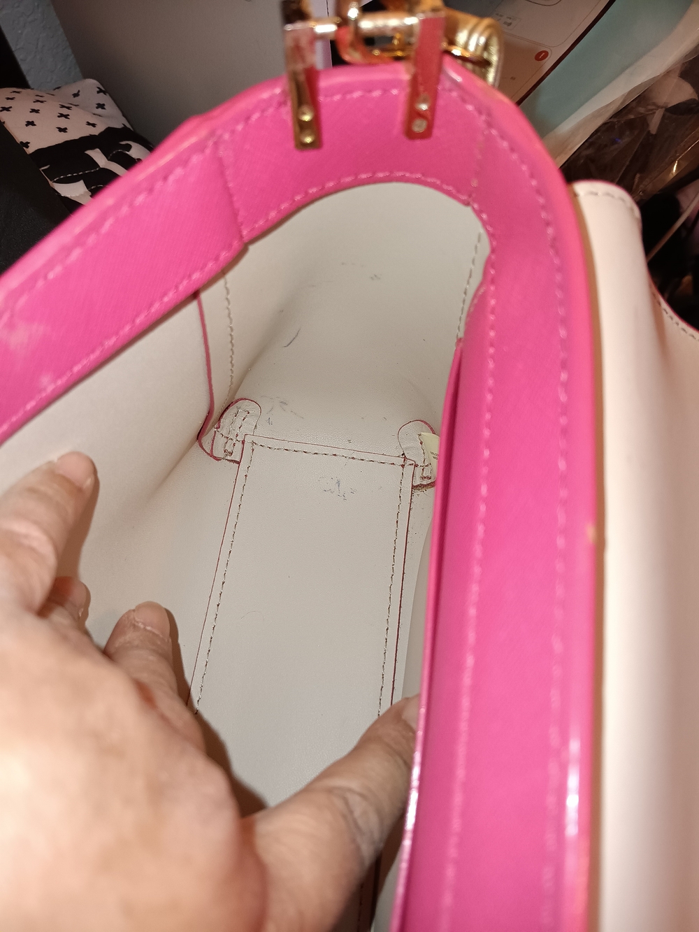 kate spade Pink Crossbody Bag with Gold Strap and Bow Detail - Picture 12 of 14